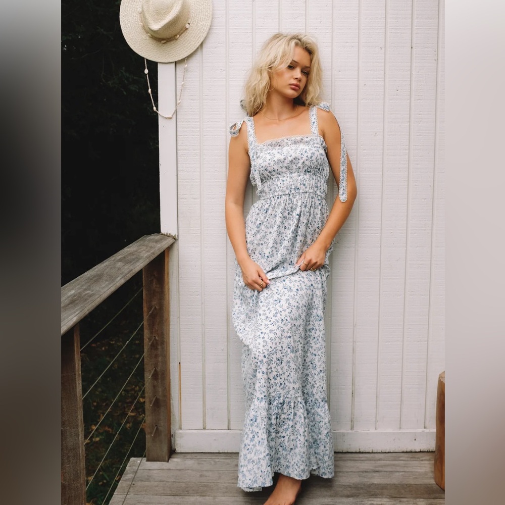 Winston White 100% Cotton Floral Maxi Dress